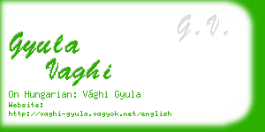 gyula vaghi business card